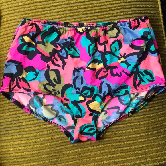Vintage High Waisted Vibrant Bikini Bottoms size L - Picture 1 of 8